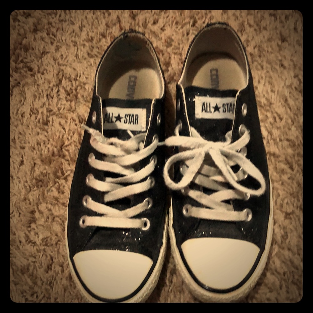 Black glitter converse